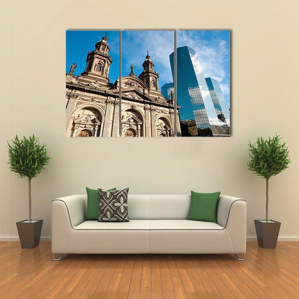 Metropolitan Cathedral In Mexico Canvas Wall Art-3 Horizontal-Gallery Wrap-37" x 24"-Tiaracle