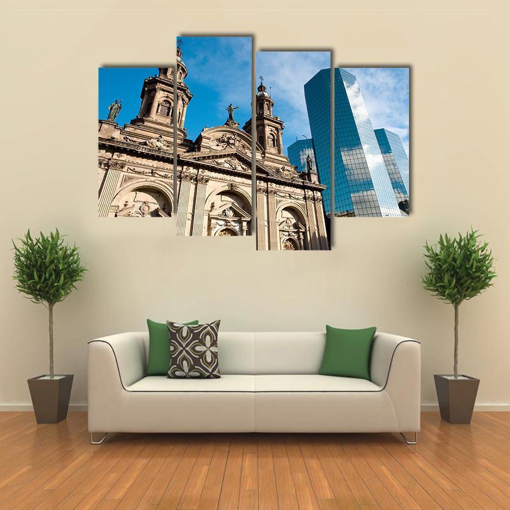 Metropolitan Cathedral In Mexico Canvas Wall Art-3 Horizontal-Gallery Wrap-37" x 24"-Tiaracle