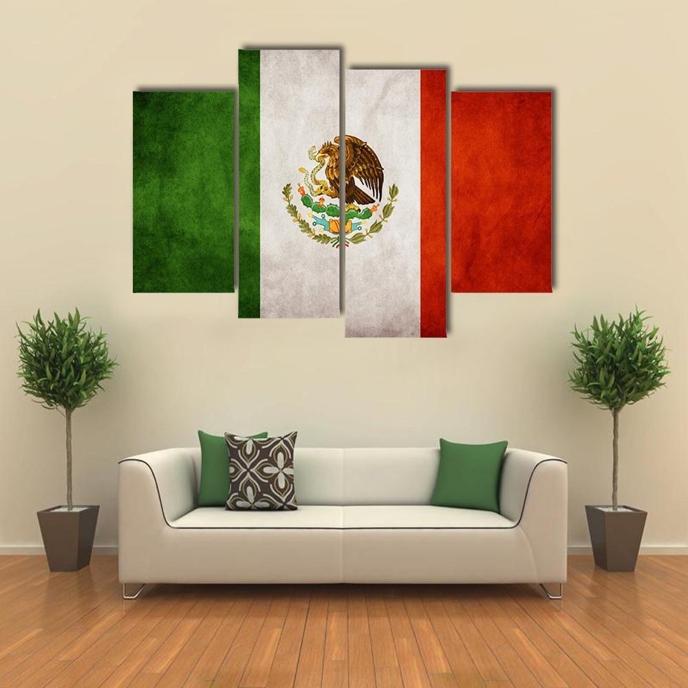 Mexican Flag Canvas Wall Art-3 Horizontal-Gallery Wrap-37" x 24"-Tiaracle