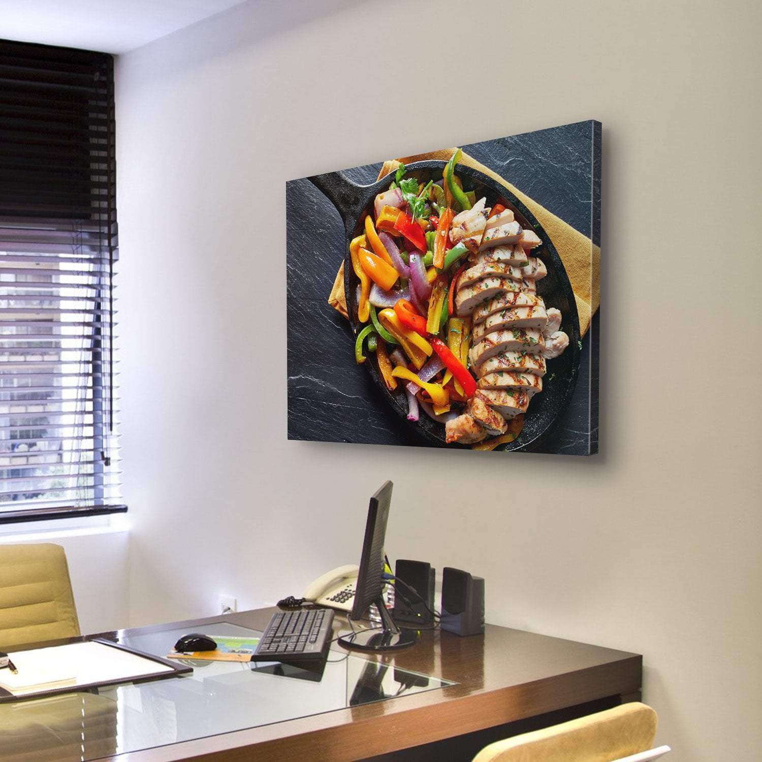 Mexican Grilled Chicken Fajitas Canvas Wall Art-5 Pop-Gallery Wrap-47" x 32"-Tiaracle