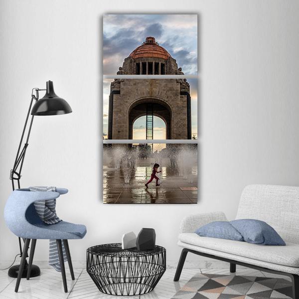 Mexican Revolution Monument Vertical Canvas Wall Art-3 Vertical-Gallery Wrap-12" x 25"-Tiaracle