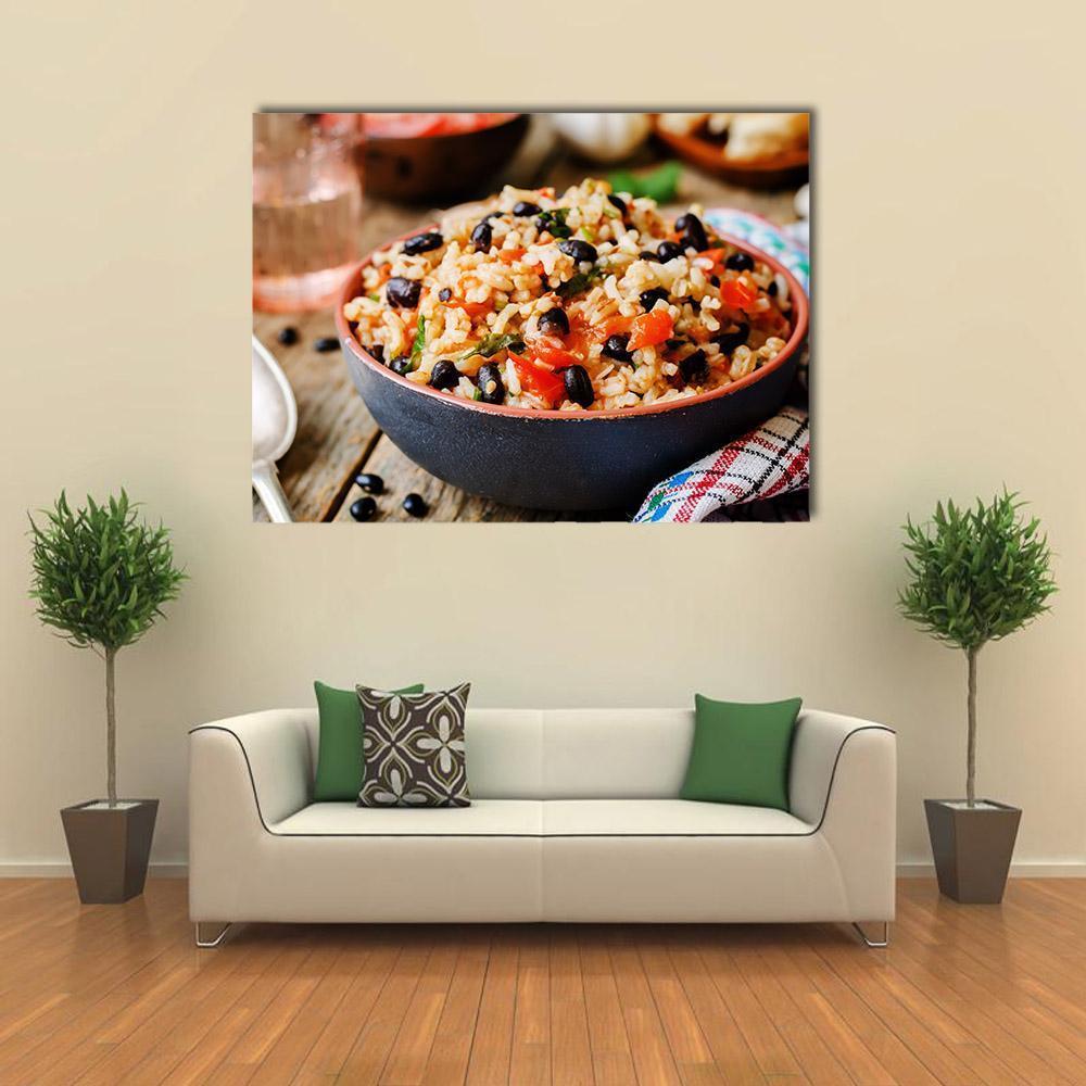 Mexican Tomato Black Beans Rice Canvas Wall Art-1 Piece-Gallery Wrap-48" x 32"-Tiaracle