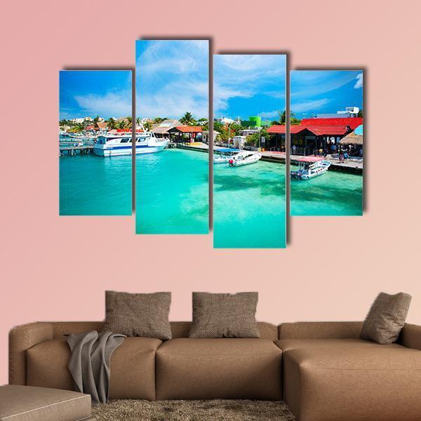 Mexico Isla Mujeres Canvas Wall Art-4 Pop-Gallery Wrap-50" x 32"-Tiaracle