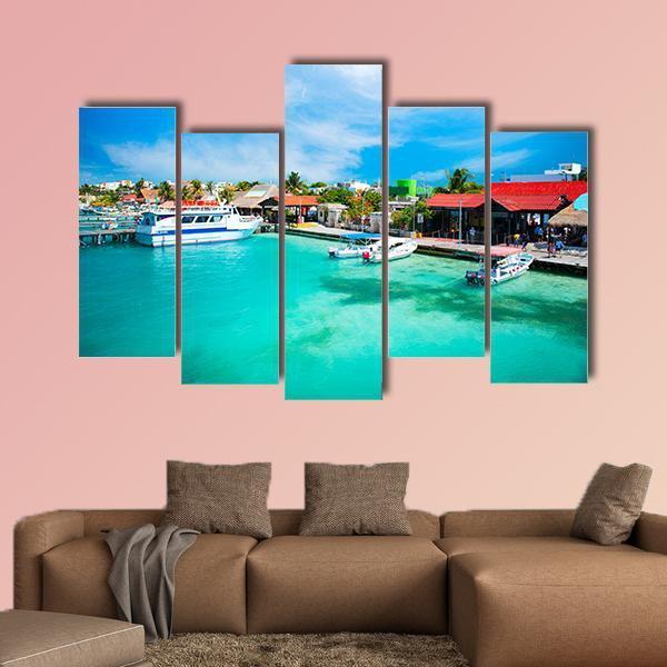 Mexico Isla Mujeres Canvas Wall Art-5 Pop-Gallery Wrap-47&quot; x 32&quot;-Tiaracle