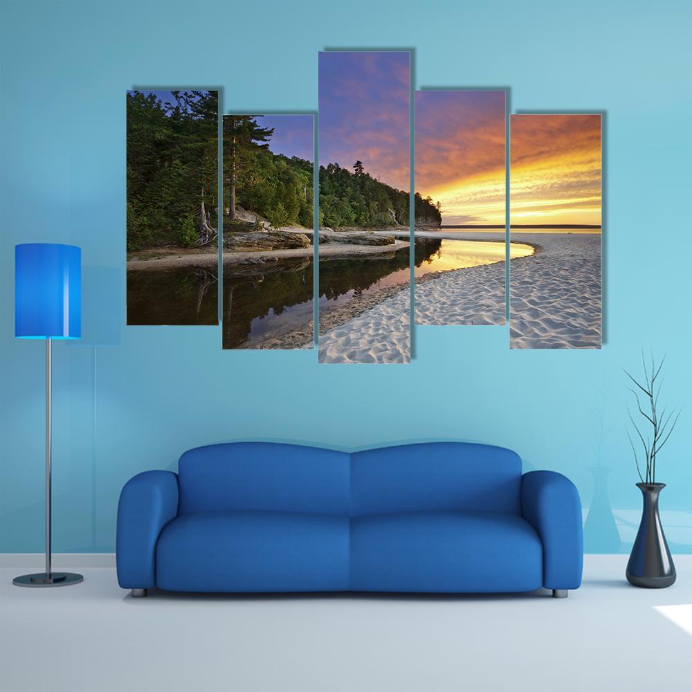 Miners Beach Michigan Canvas Wall Art-5 Pop-Gallery Wrap-47" x 32"-Tiaracle