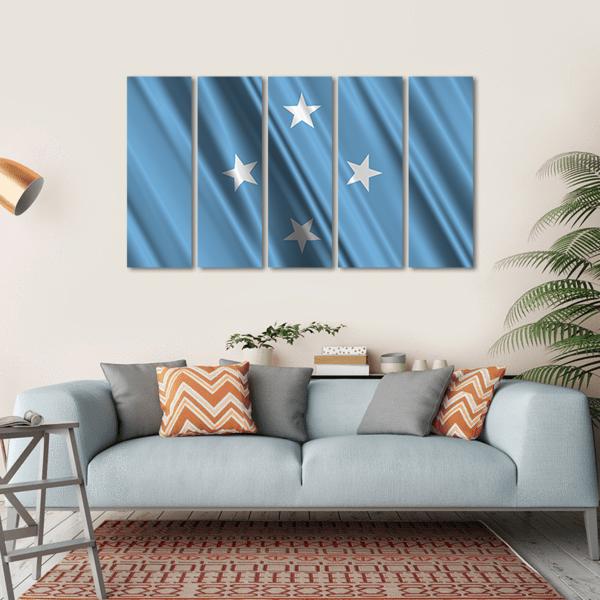 Micronesia Flag Canvas Wall Art-5 Horizontal-Gallery Wrap-22" x 12"-Tiaracle