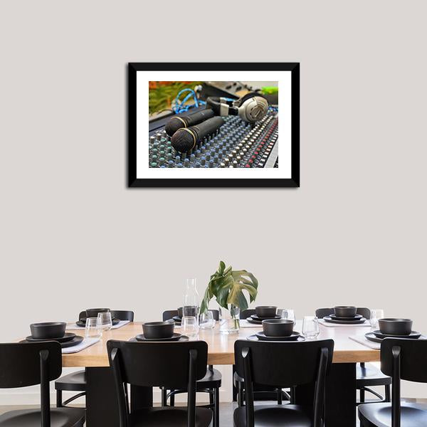 Microphones & Sound Mixer Canvas Wall Art-3 Horizontal-Gallery Wrap-25" x 16"-Tiaracle