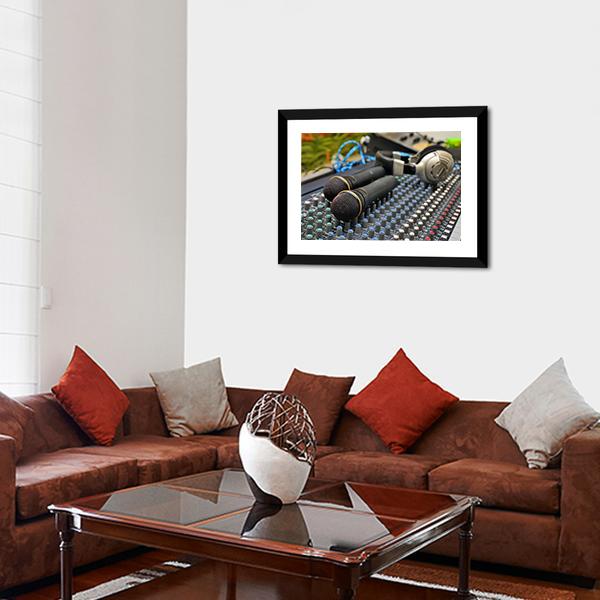 Microphones & Sound Mixer Canvas Wall Art-3 Horizontal-Gallery Wrap-25" x 16"-Tiaracle