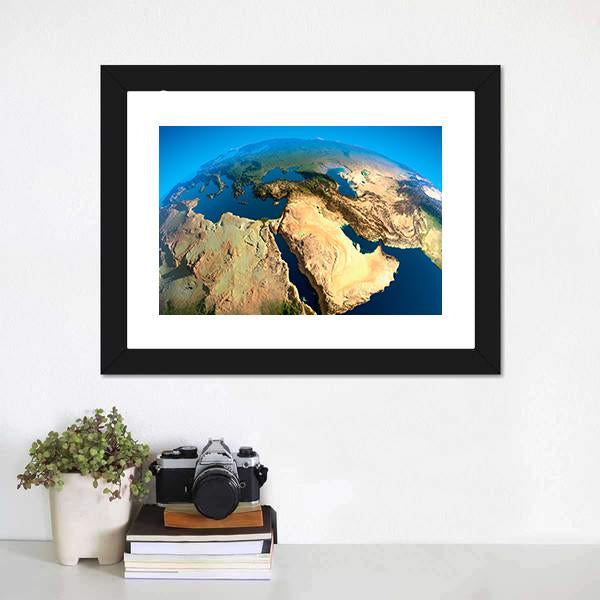 Middle East Satellite View Canvas Wall Art-5 Horizontal-Gallery Wrap-22" x 12"-Tiaracle