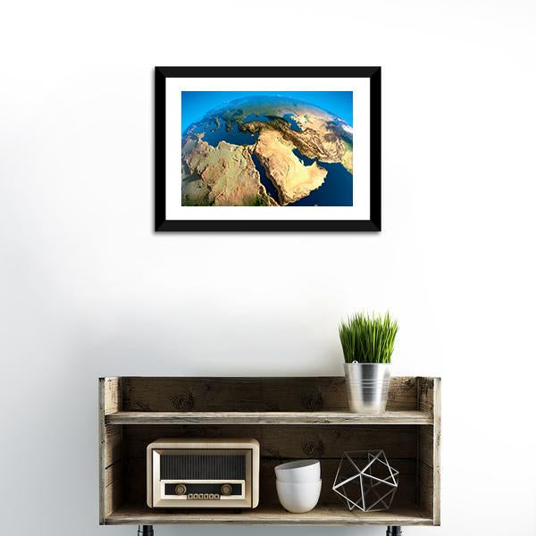 Middle East Satellite View Vertical Canvas Wall Art-3 Vertical-Gallery Wrap-12" x 25"-Tiaracle