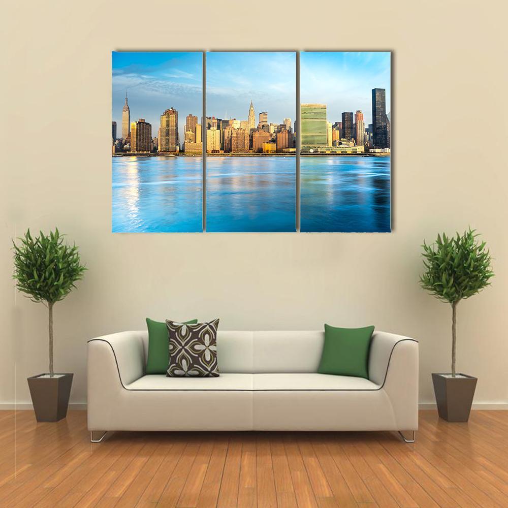 Midtown Manhattan Skyline US Canvas Wall Art-3 Horizontal-Gallery Wrap-37&quot; x 24&quot;-Tiaracle