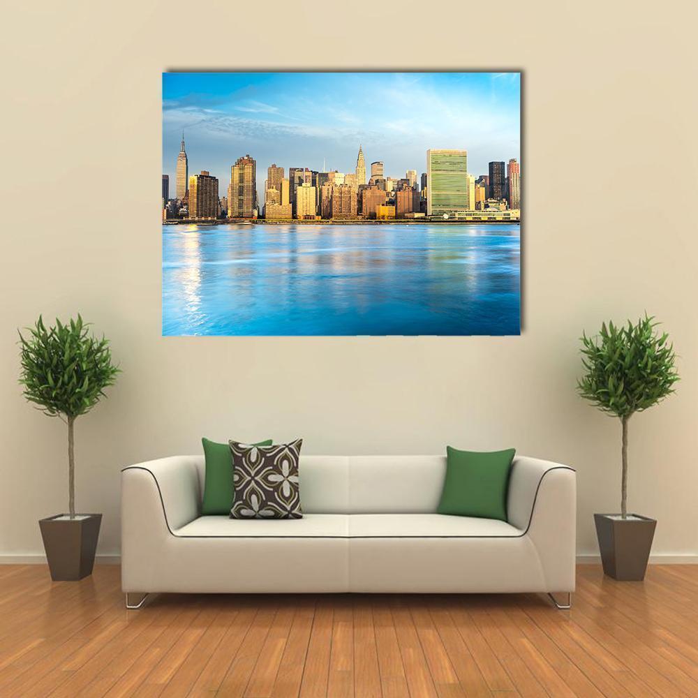 Midtown Manhattan Skyline US Canvas Wall Art-4 Horizontal-Gallery Wrap-34" x 24"-Tiaracle