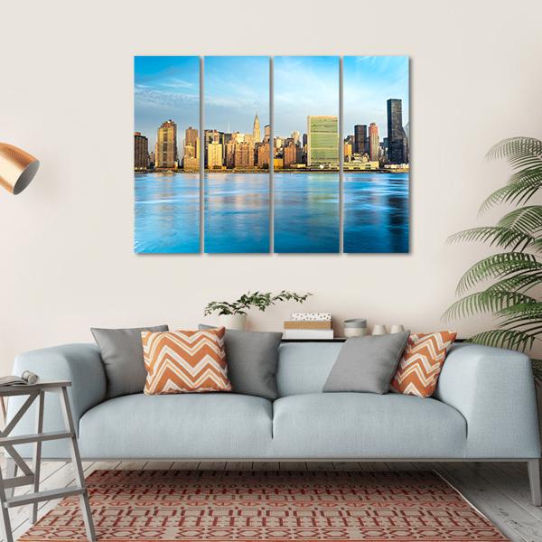 Midtown Manhattan Skyline US Canvas Wall Art-4 Horizontal-Gallery Wrap-34" x 24"-Tiaracle