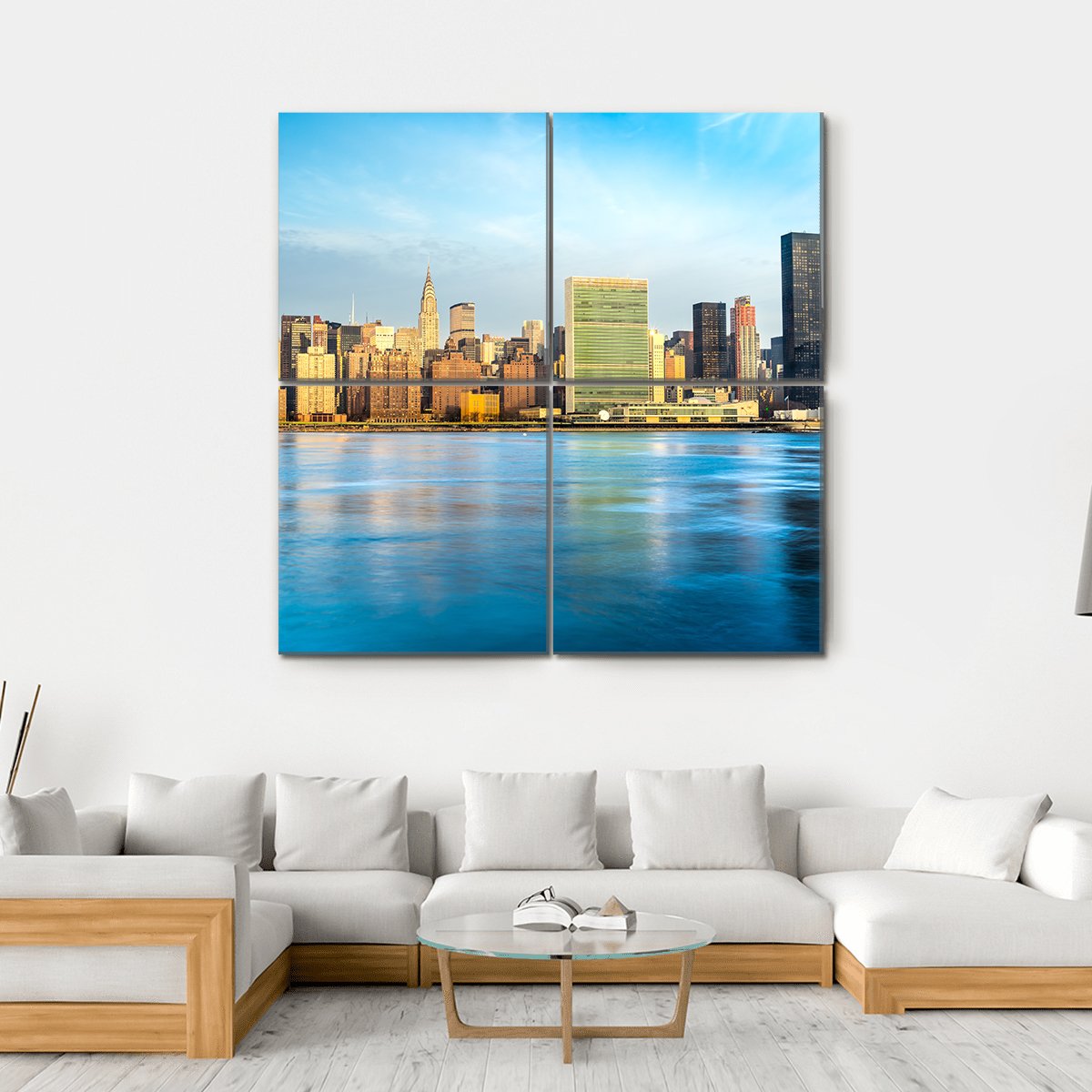Midtown Manhattan Skyline US Canvas Wall Art-4 Square-Gallery Wrap-17" x 17"-Tiaracle