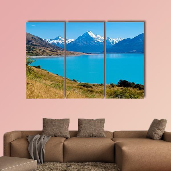 Lake Pukaki New Zealand Canvas Wall Art-3 Horizontal-Gallery Wrap-37" x 24"-Tiaracle