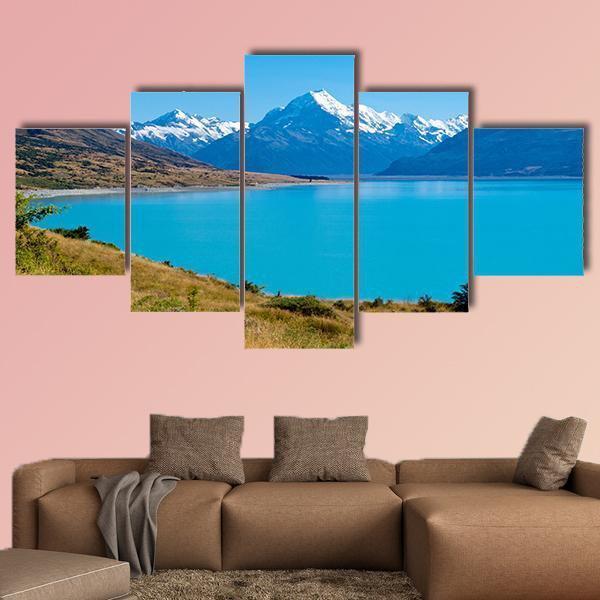 Lake Pukaki New Zealand Canvas Wall Art-5 Star-Gallery Wrap-62" x 32"-Tiaracle