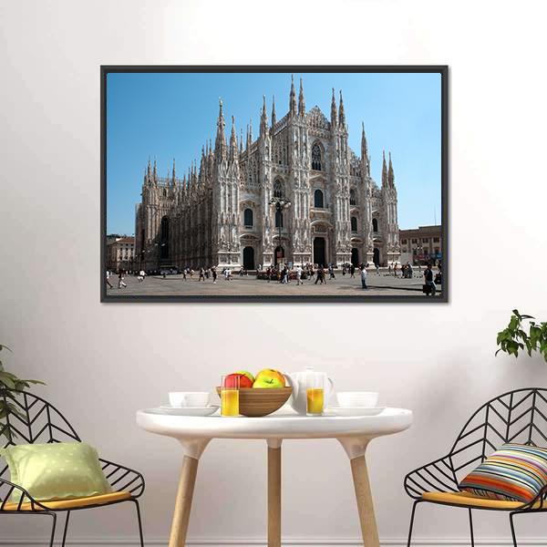 Milan Cathedral Canvas Wall Art-1 Piece-Floating Frame-24" x 16"-Tiaracle