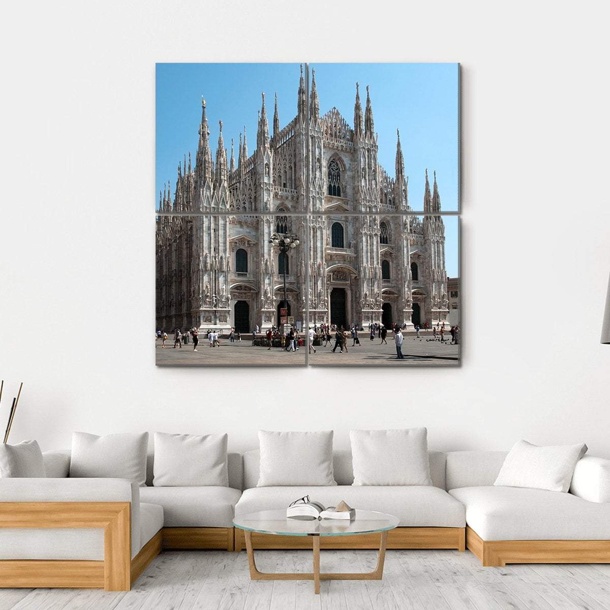 Milan Cathedral Canvas Wall Art-4 Square-Gallery Wrap-17" x 17"-Tiaracle