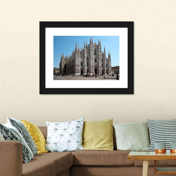 Milan Cathedral Canvas Wall Art-1 Piece-Framed Print-20" x 16"-Tiaracle