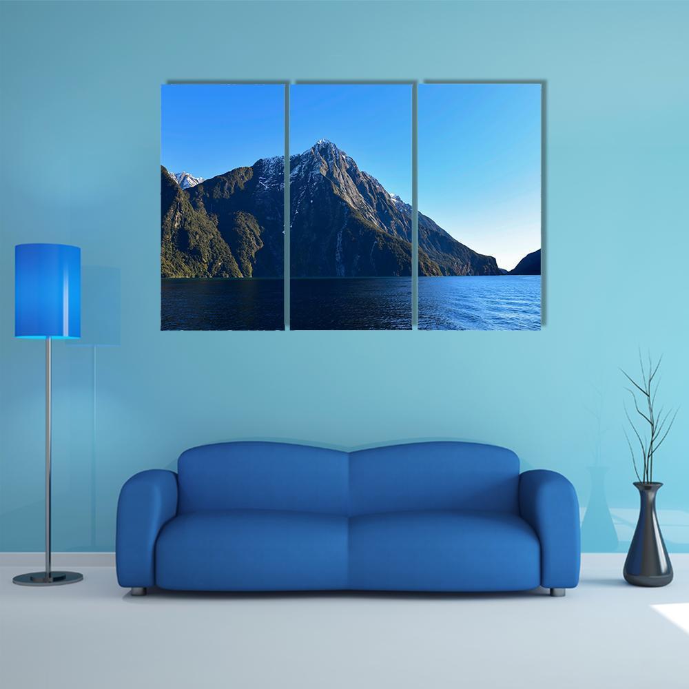 Milford Sound In Fiordland Canvas Wall Art-5 Pop-Gallery Wrap-47" x 32"-Tiaracle