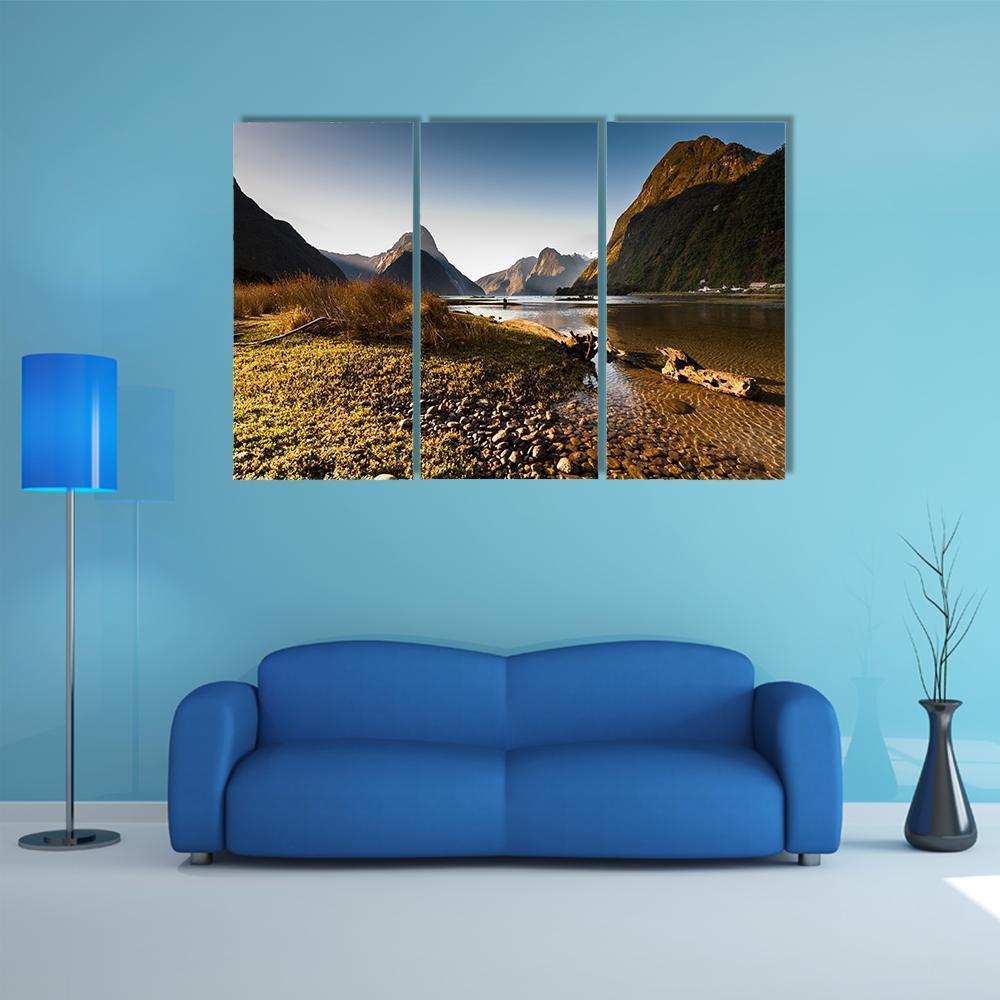 Milford Sound Canvas Wall Art-3 Horizontal-Gallery Wrap-37" x 24"-Tiaracle