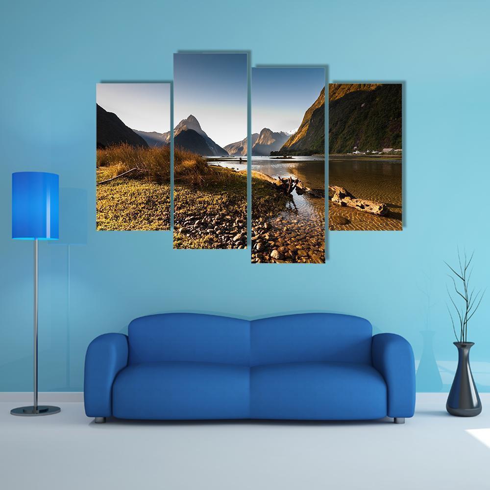 Milford Sound Canvas Wall Art-4 Pop-Gallery Wrap-50" x 32"-Tiaracle