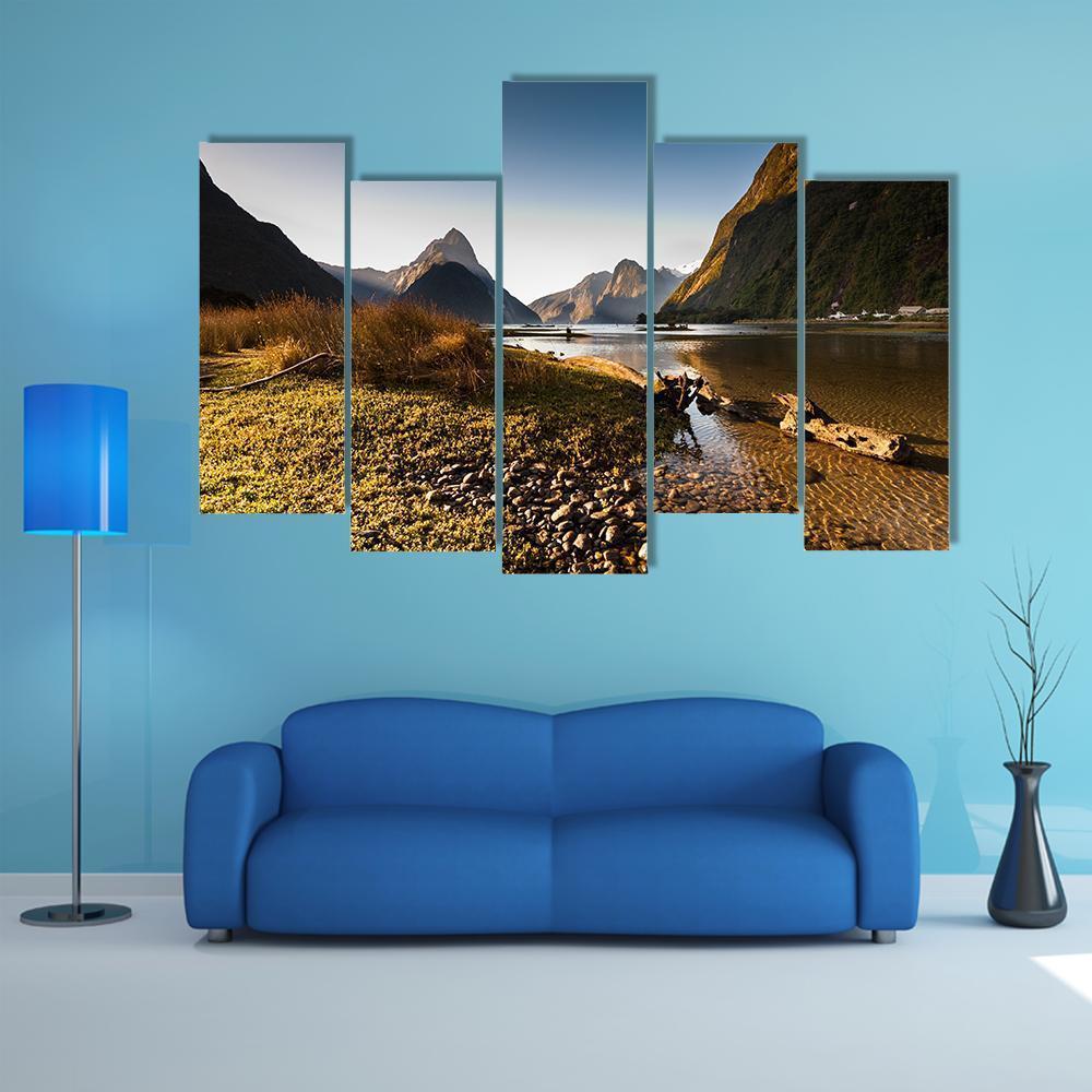 Milford Sound Canvas Wall Art-5 Pop-Gallery Wrap-47" x 32"-Tiaracle