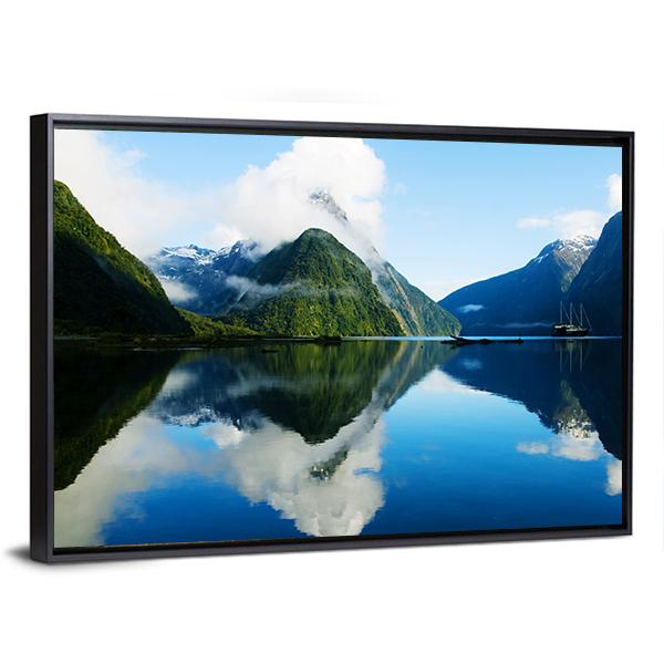 Milford Sound New Zealand Canvas Wall Art-3 Horizontal-Gallery Wrap-25" x 16"-Tiaracle