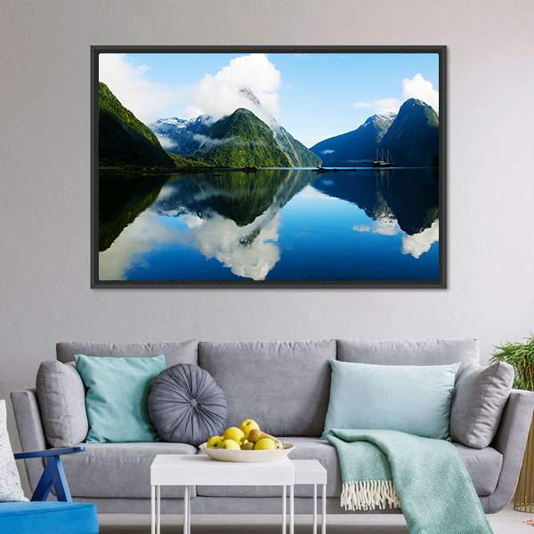 Milford Sound New Zealand Canvas Wall Art-3 Horizontal-Gallery Wrap-25" x 16"-Tiaracle