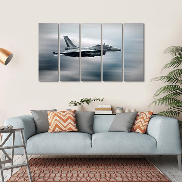 High Speed Military Airplane Canvas Wall Art-5 Horizontal-Gallery Wrap-22" x 12"-Tiaracle