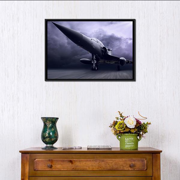 Military Airplane Canvas Wall Art-1 Piece-Floating Frame-24" x 16"-Tiaracle