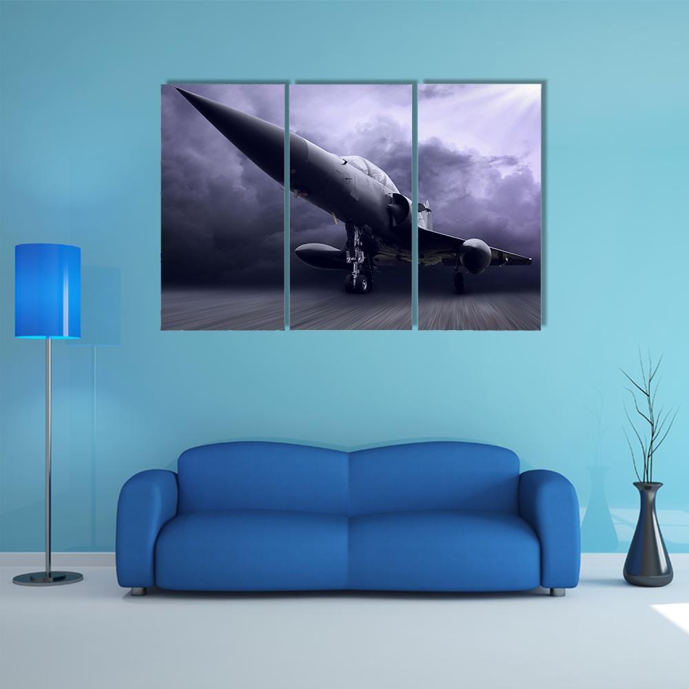 Military Airplane Canvas Wall Art-3 Horizontal-Gallery Wrap-37" x 24"-Tiaracle