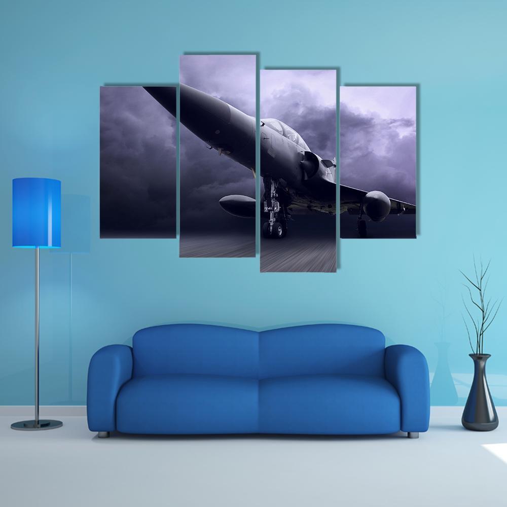 Military Airplane Canvas Wall Art-3 Horizontal-Gallery Wrap-37" x 24"-Tiaracle