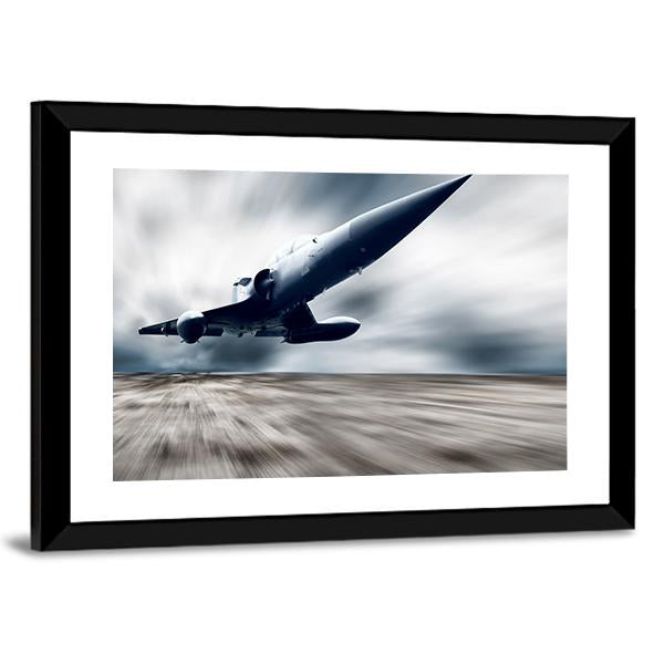 Military Airplane Taking Off Canvas Wall Art-5 Horizontal-Gallery Wrap-22" x 12"-Tiaracle