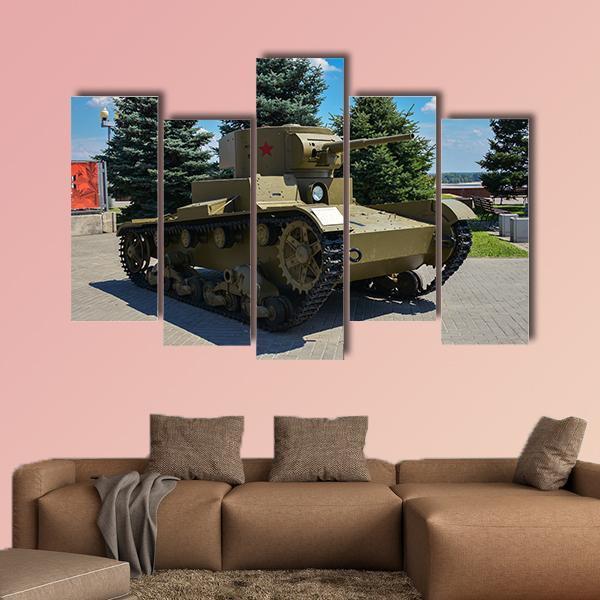 Tank Exhibition Russia Canvas Wall Art-5 Pop-Gallery Wrap-47" x 32"-Tiaracle