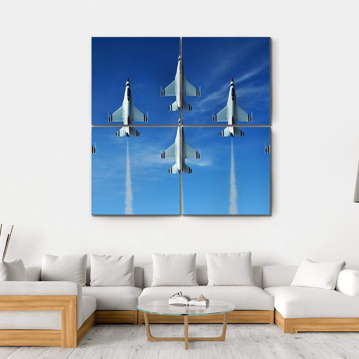 Military Aircrafts Canvas Wall Art-4 Square-Gallery Wrap-17" x 17"-Tiaracle