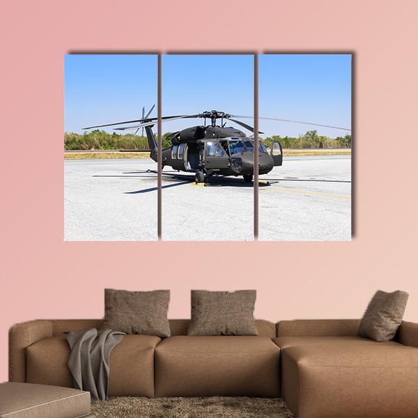 Blackhawk Helicopter Canvas Wall Art-3 Horizontal-Gallery Wrap-37" x 24"-Tiaracle