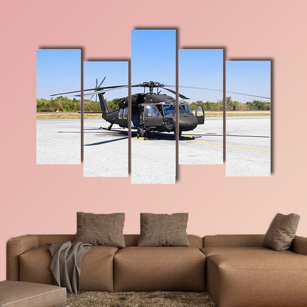 Blackhawk Helicopter Canvas Wall Art-5 Pop-Gallery Wrap-47" x 32"-Tiaracle