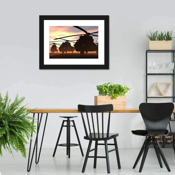 Military Helicopters Canvas Wall Art-5 Horizontal-Gallery Wrap-22" x 12"-Tiaracle