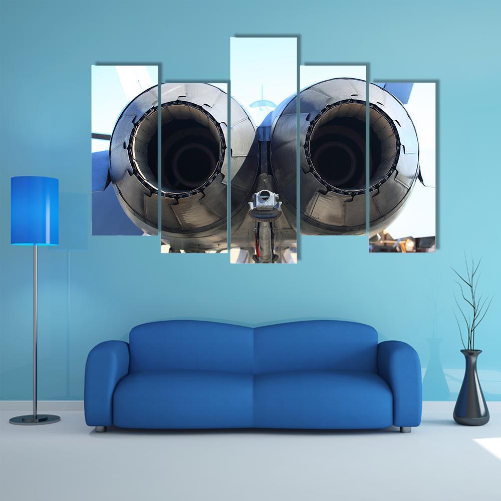Military Jet Engines Canvas Wall Art-5 Pop-Gallery Wrap-47" x 32"-Tiaracle