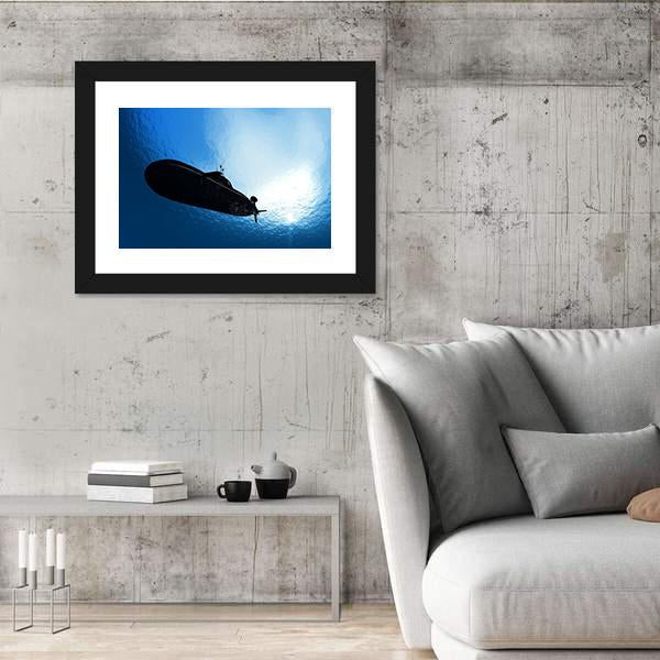 Military Submarine In Sea Canvas Wall Art-5 Horizontal-Gallery Wrap-22" x 12"-Tiaracle