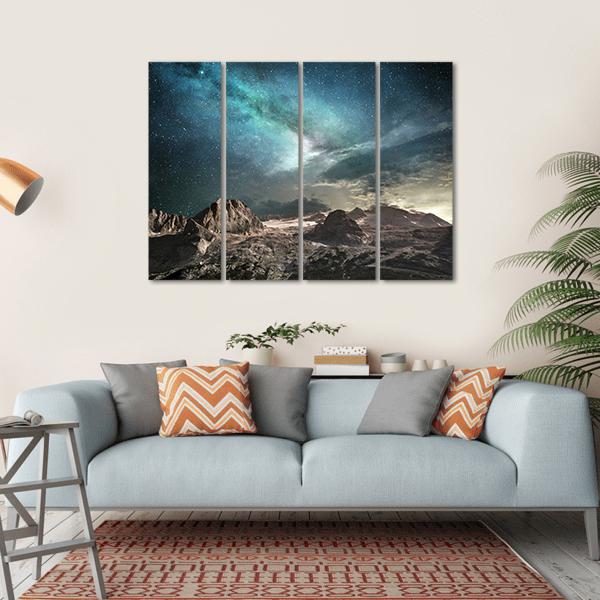Milky Way At Dawn Canvas Wall Art-4 Horizontal-Gallery Wrap-34" x 24"-Tiaracle