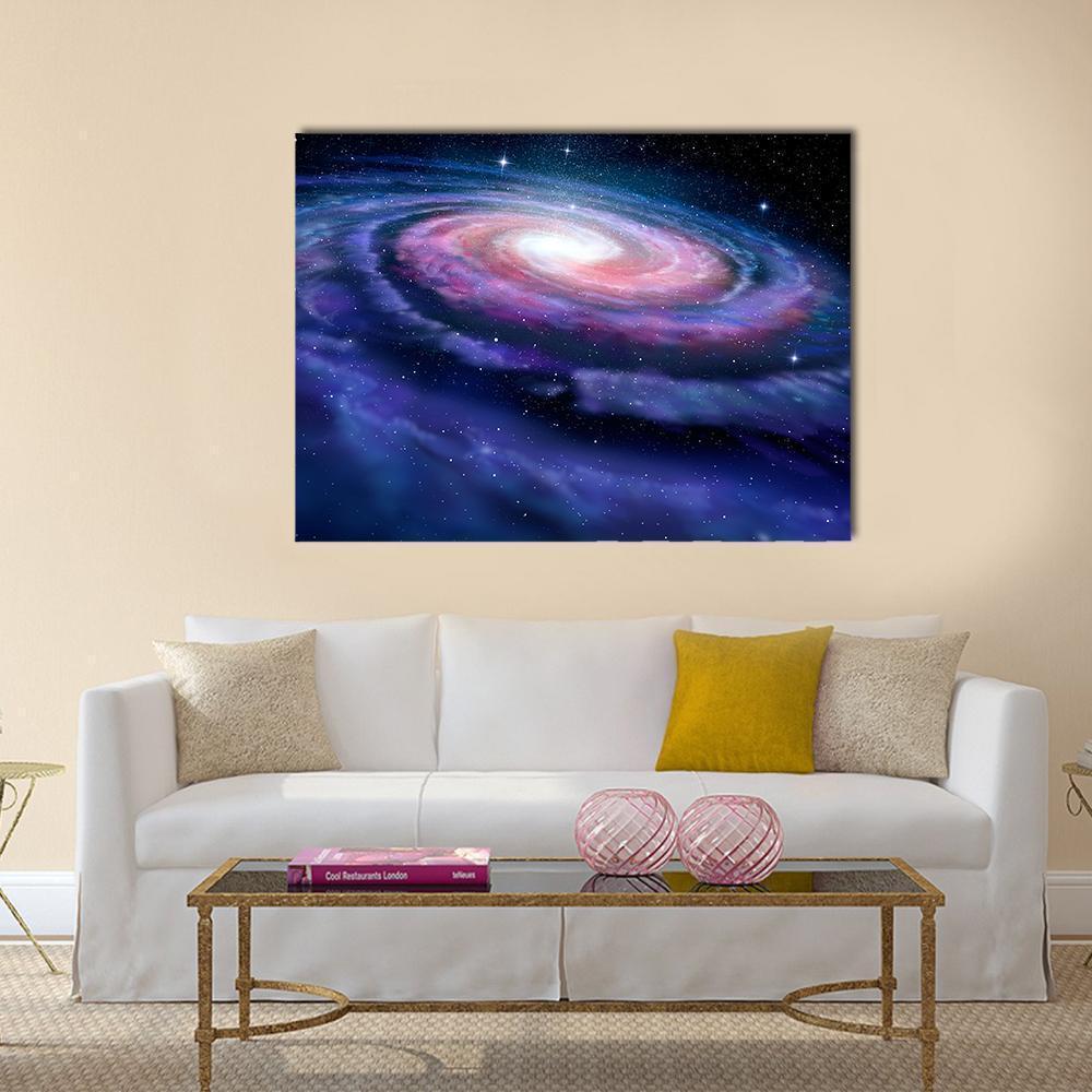 Milky Way Galaxy Canvas Wall Art-1 Piece-Gallery Wrap-36" x 24"-Tiaracle