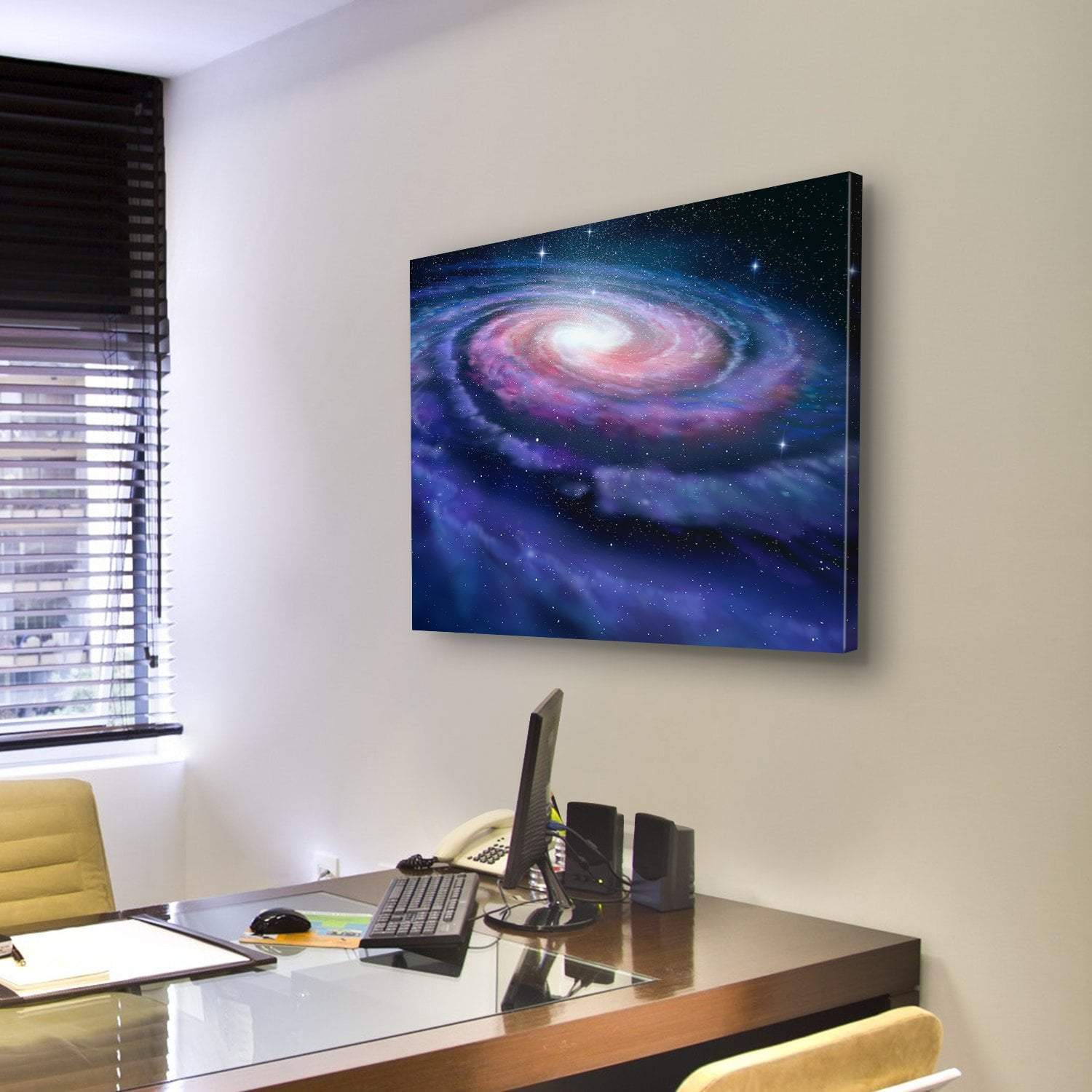 Milky Way Galaxy Canvas Wall Art-4 Pop-Gallery Wrap-50" x 32"-Tiaracle