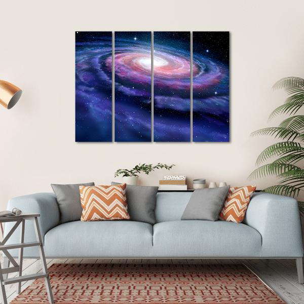 Milky Way Galaxy Canvas Wall Art-4 Horizontal-Gallery Wrap-34" x 24"-Tiaracle