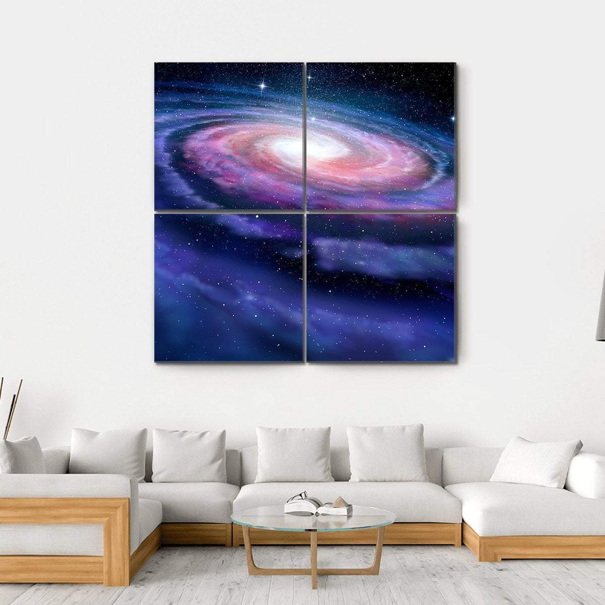 Milky Way Galaxy Canvas Wall Art-4 Square-Gallery Wrap-17" x 17"-Tiaracle