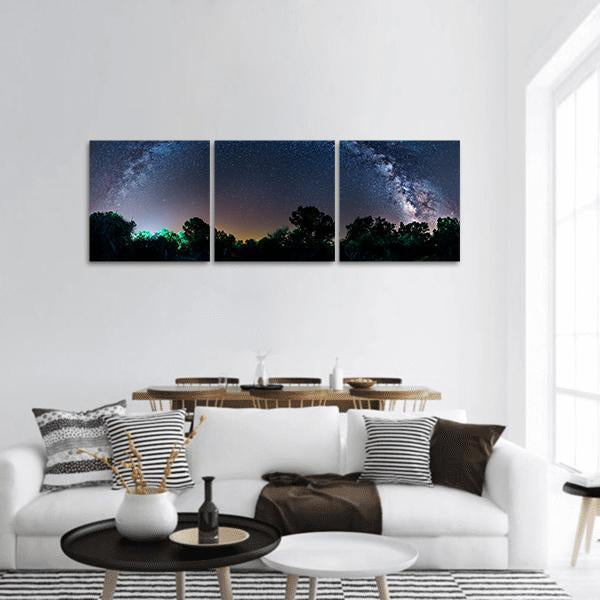 Milky Way Panoramic Canvas Wall Art-3 Piece-25" x 08"-Tiaracle