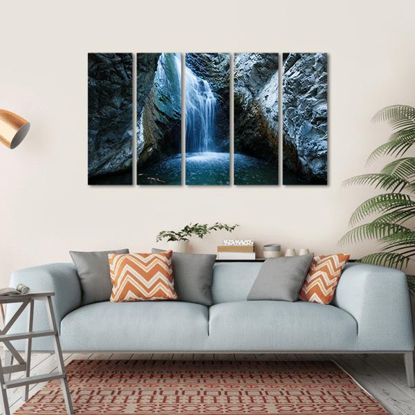 Millomeri Waterfalls Canvas Wall Art-5 Horizontal-Gallery Wrap-22" x 12"-Tiaracle