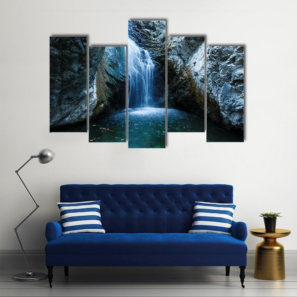 Millomeri Waterfalls Canvas Wall Art-5 Pop-Gallery Wrap-47" x 32"-Tiaracle