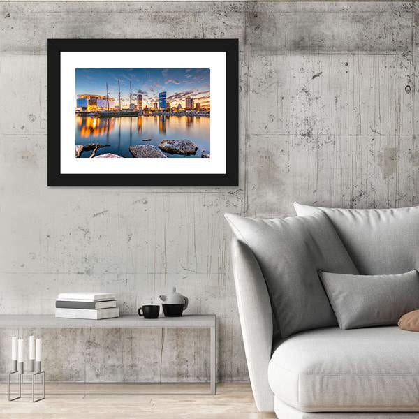 Milwaukee City Skyline Canvas Wall Art-3 Horizontal-Gallery Wrap-25" x 16"-Tiaracle
